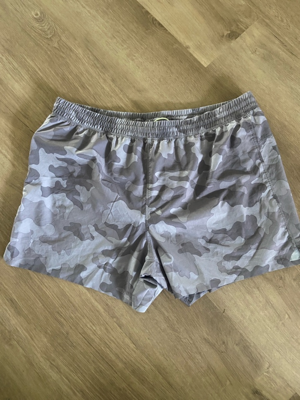 Men's Gray Camo Elastic Waist Shorts